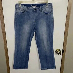 Alice + Olivia Crop Denim Capri  Jeans Size 28 90s Button Detail